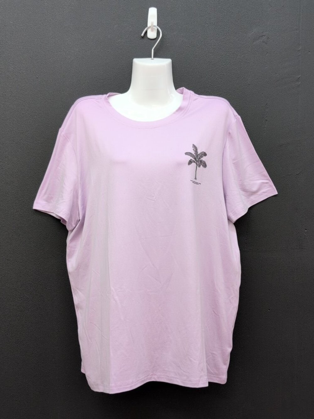 Aloha Palm Tree Graphic Short Sleeve T-Shirt Size XXL Lilac Purple